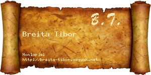 Breita Tibor névjegykártya